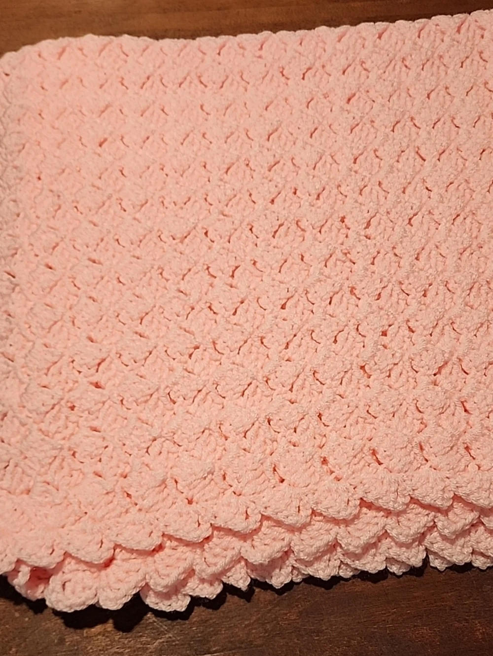Hand Crafted Pink Crochet Baby Blanket